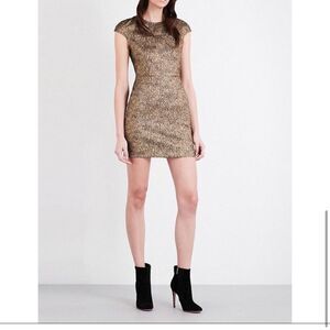 Diane Von Furstenberg Metallic Sheath Hadlie Dress 10 NWT